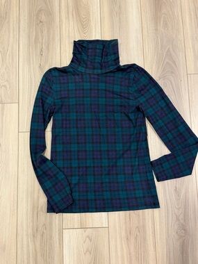 J. Crew Teal and Navy Plaid Shirt